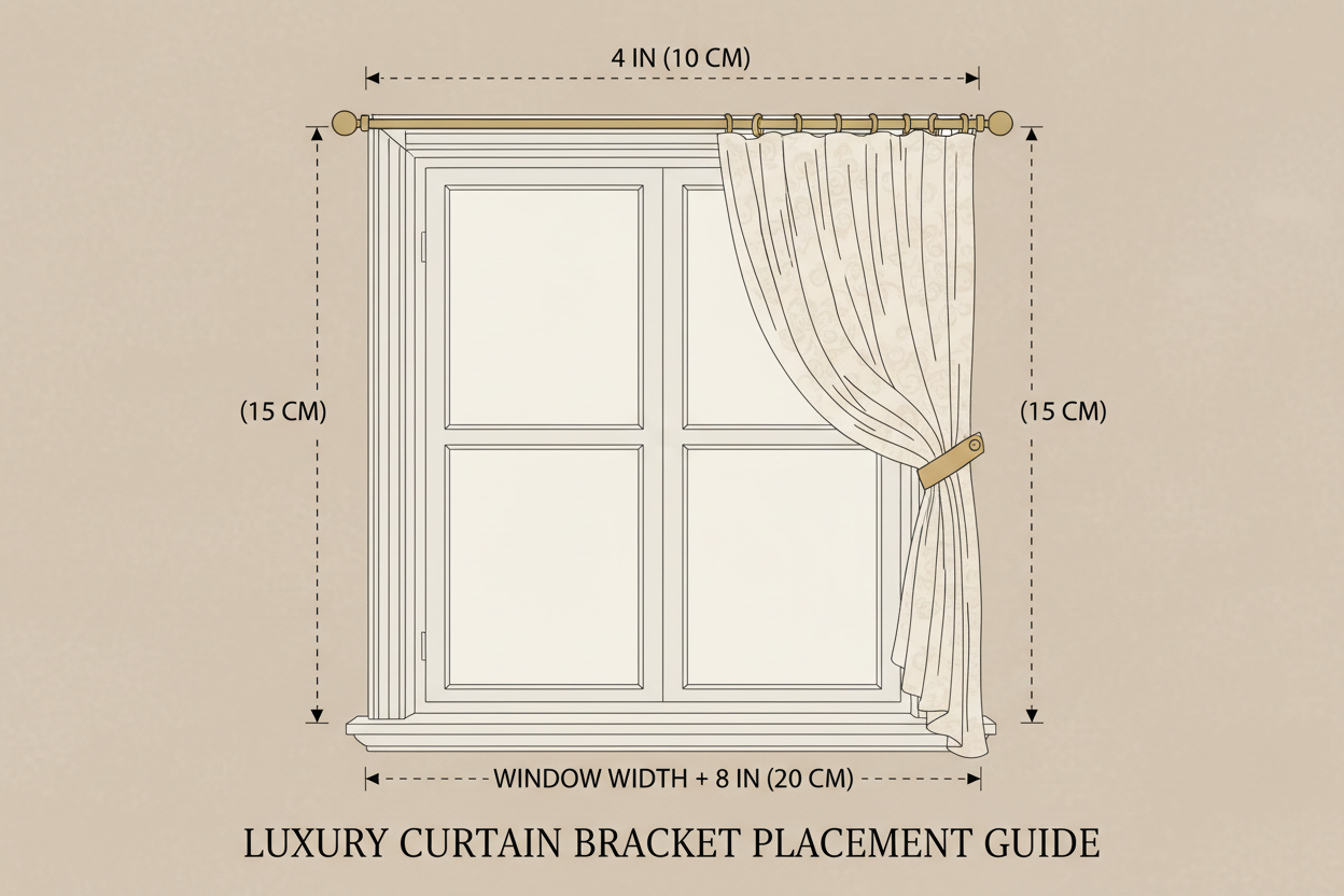 Curtain bracket placement guide