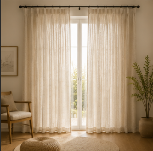 Tessivra Cotton Curtains | Gray, Brown & Beige