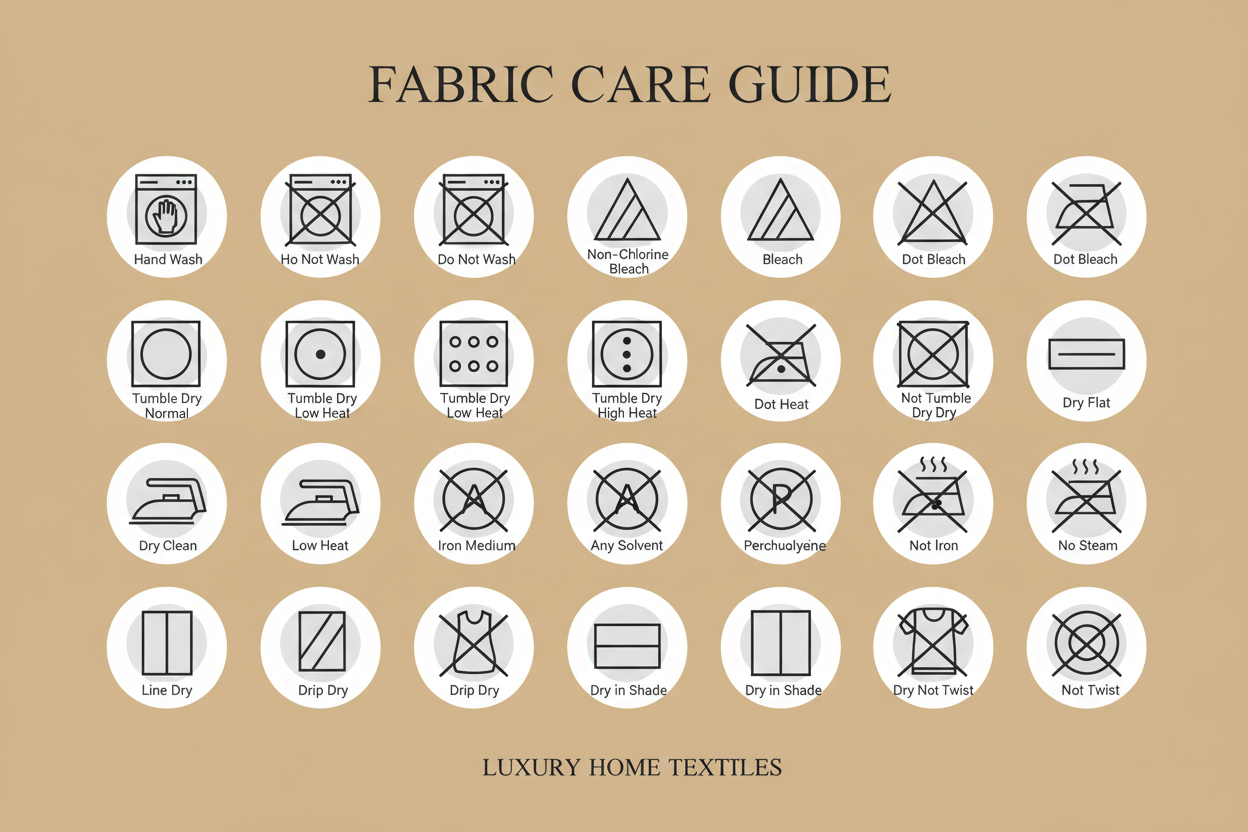 Fabric care symbols guide for curtains