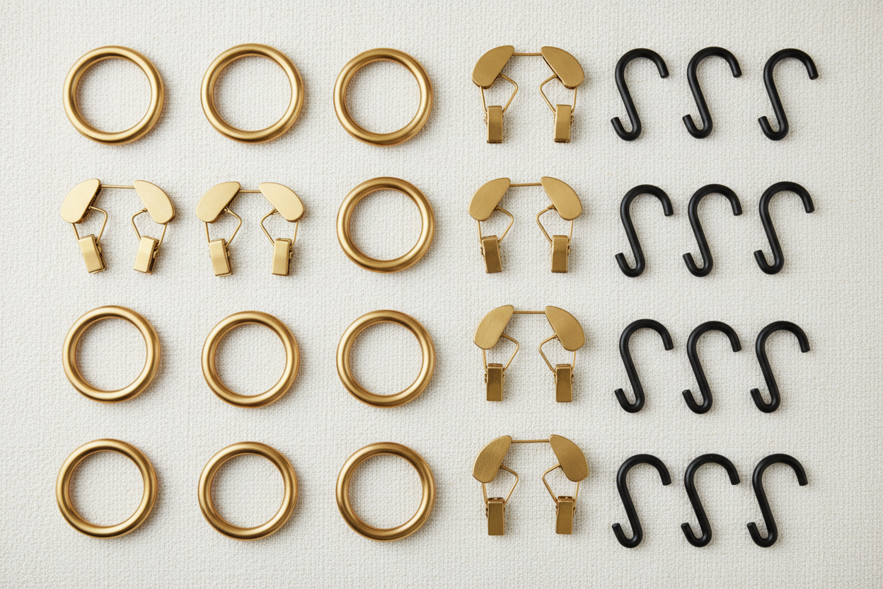 Curtain rings and hooks guide