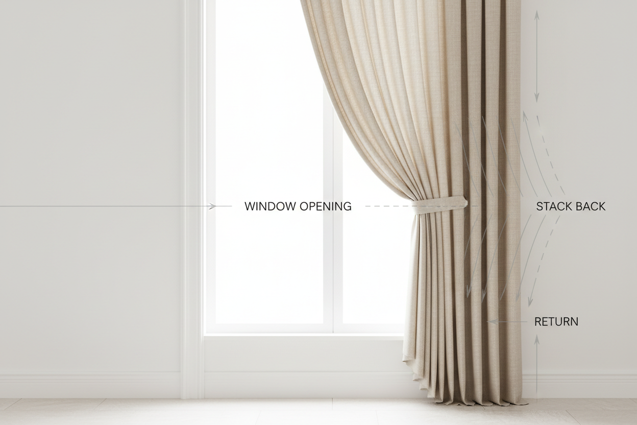 Curtain stack back diagram