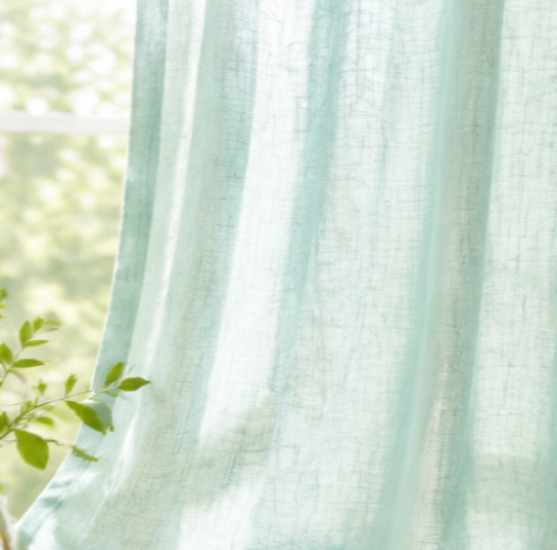 Tessivra Linen Pinch Pleat Curtains | Breathable Bedroom Drapes in Mint, Cream, Beige & Olive