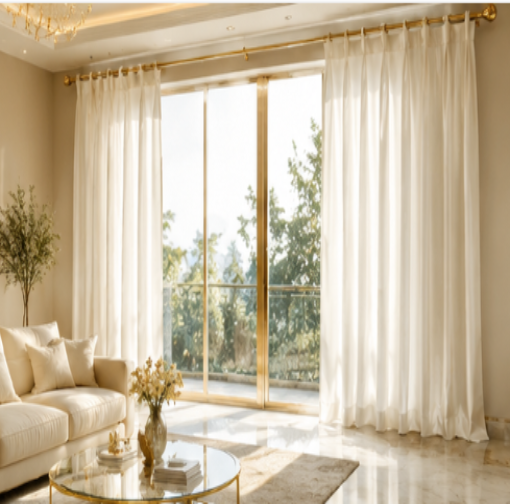 Tessivra Luxury Silk Pinch Pleat Curtains | Modern Living Room Drapes in Silver Gray & Silk Cream