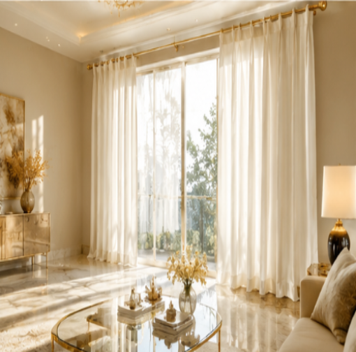 Tessivra Luxury Silk Pinch Pleat Curtains | Modern Living Room Drapes in Silver Gray & Silk Cream