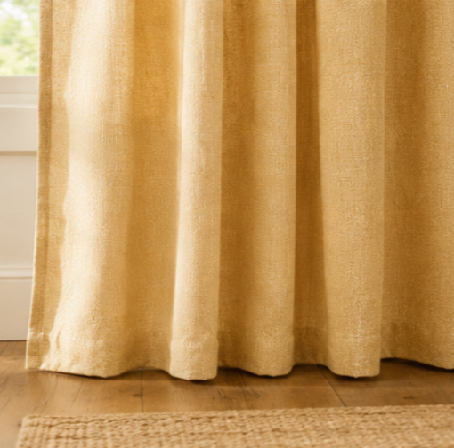 Tessivra Cotton Pinch Pleat Curtains | Farmhouse Dining Room Drapes in Mustard, Sage, Blue & More