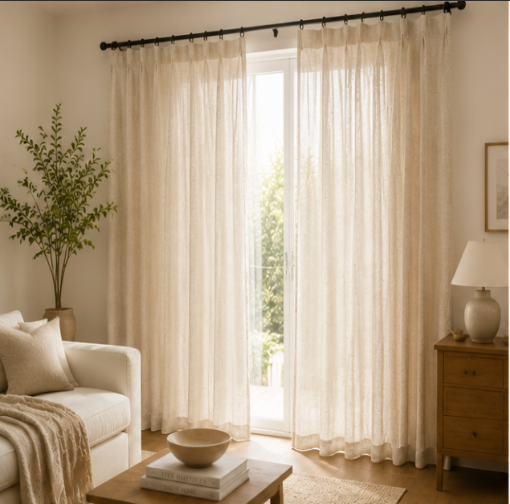 Tessivra Cotton Curtains | Gray, Brown & Beige